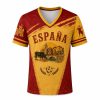 2026 Women's Vintage Spanish Soccer V-Neck T-Shirt 7 2026 Womens Vintage Spanish Soccer V Neck T Shirt 1