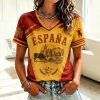 2026 Women's Vintage Spanish Soccer V-Neck T-Shirt