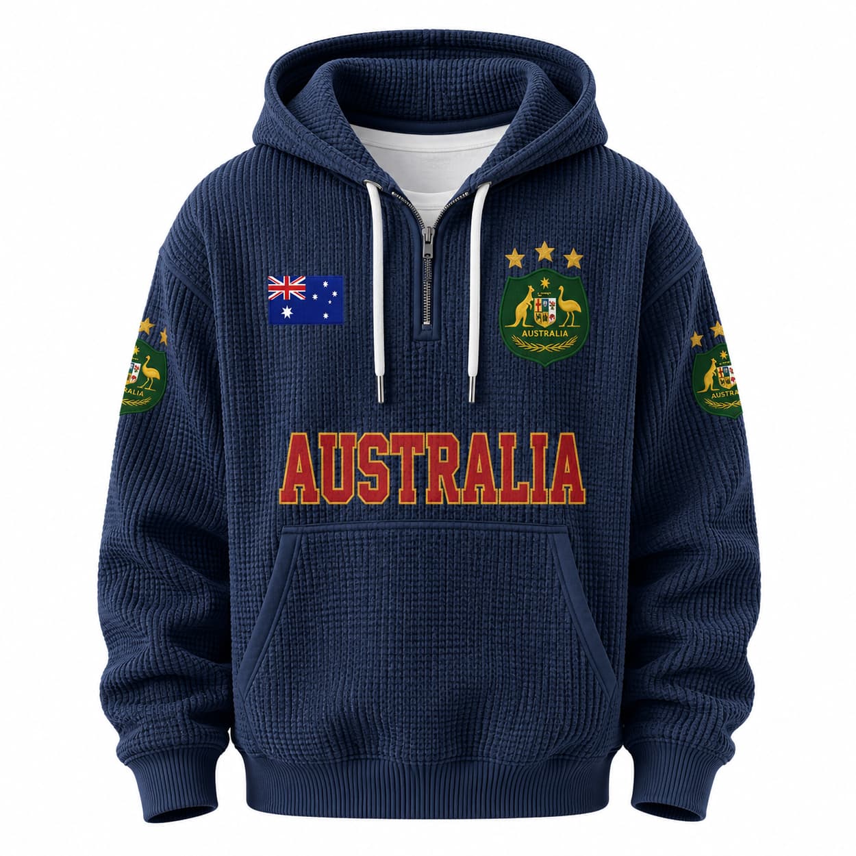 Australia World Cup 2026 Waffle Quarter Zip Hoodie Australia World Cup 2026 Waffle Quarter Zip Hoodie