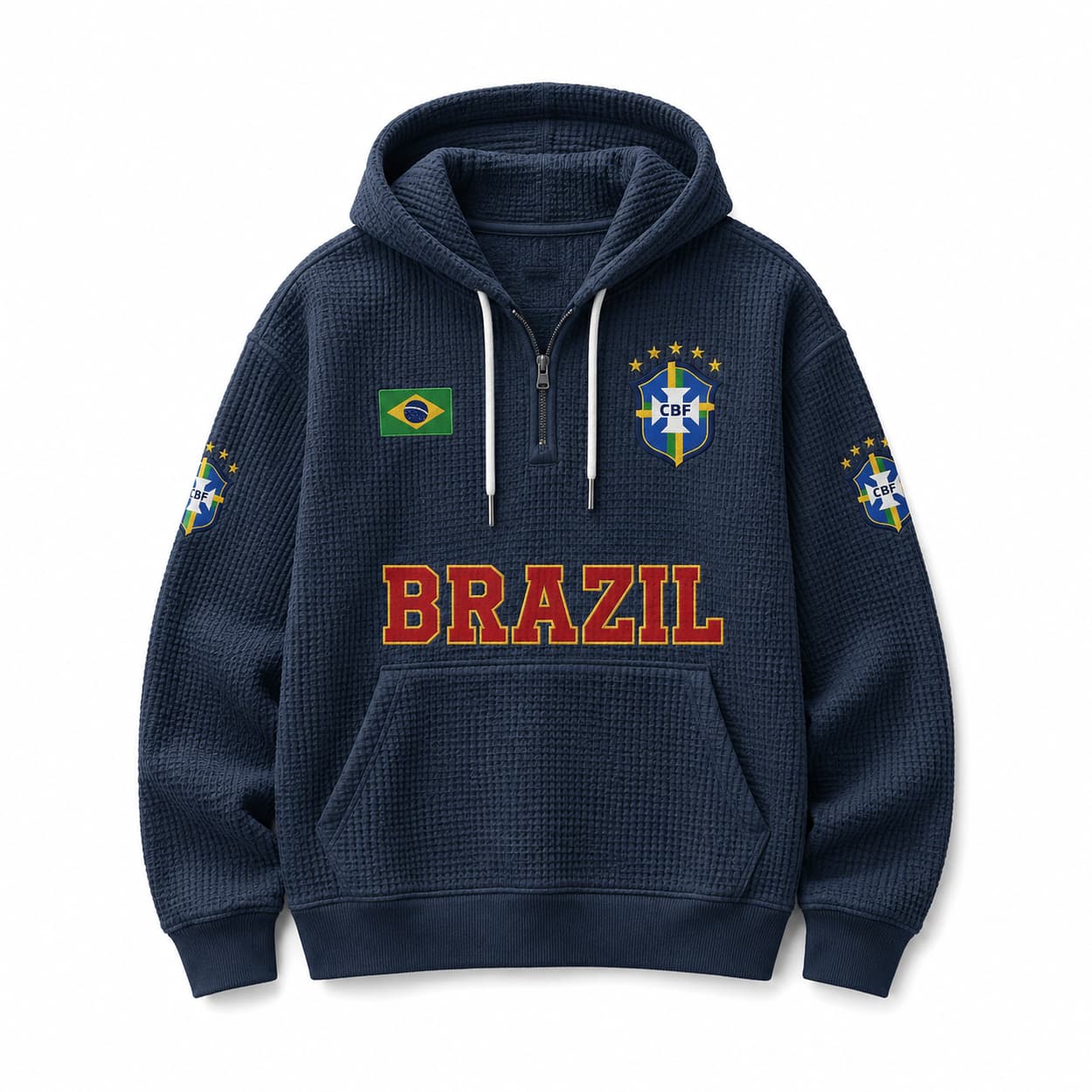 Brazil World Cup 2026 Waffle Quarter Zip Hoodie Brazil World Cup 2026 Waffle Quarter Zip Hoodie