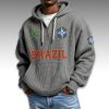 Brazil World Cup 2026 Waffle Quarter Zip Hoodie 9 Brazil World Cup 2026 Waffle Quarter Zip Hoodie 5