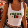 Embroidered Portugal World Cup 2026 Lace Tank Top1
