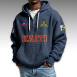 Haiti World Cup 2026 Waffle Quarter Zip Hoodie