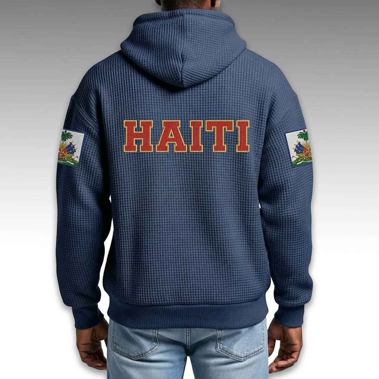 Haiti World Cup 2026 Waffle Quarter Zip Hoodie 2 Haiti World Cup 2026 Waffle Quarter Zip Hoodie1