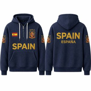 Spain World Cup 2026 Waffle Quarter Zip Hoodie 1