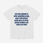 Not Even Allowed To Write Something Wrong Now In This Perfect World Shirt