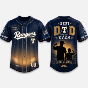 2026 Rangers Best Dad Ever Fathers Day Baseball Jersey