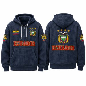 Ecuador World Cup 2026 Waffle Quarter Zip Hoodie 1