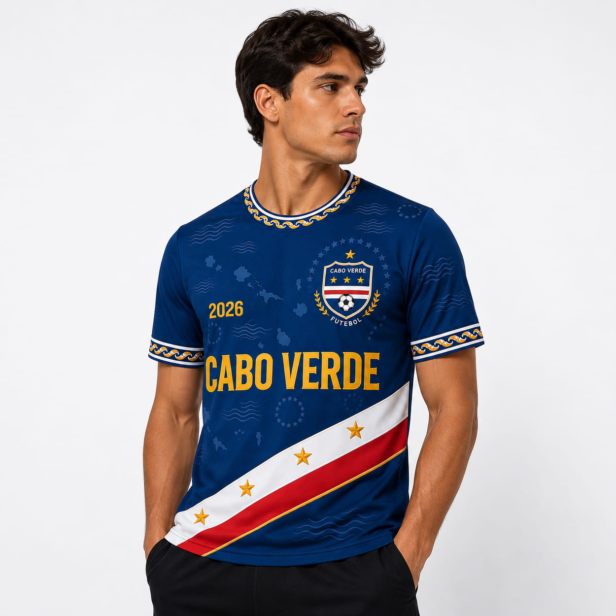 World Cup 2026 Cape Verde Print Casual Tee World Cup 2026 Cape Verde Print Casual Tee