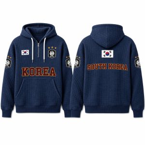 South Korea World Cup 2026 Waffle Quarter Zip Hoodie 1