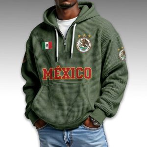 Mexico World Cup 2026 Waffle Quarter Zip Hoodie