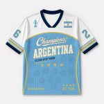 2026 Argentina Football Champion Custom Name Mesh Jersey