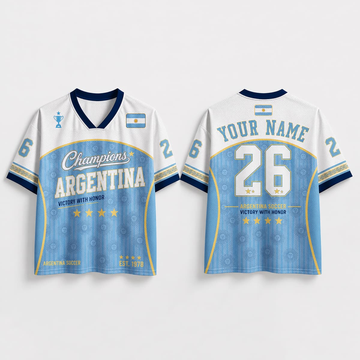 2026 Argentina Football Champion Custom Name Mesh Jersey 2 2026 Argentina Football Champion Custom Name Mesh Jersey2