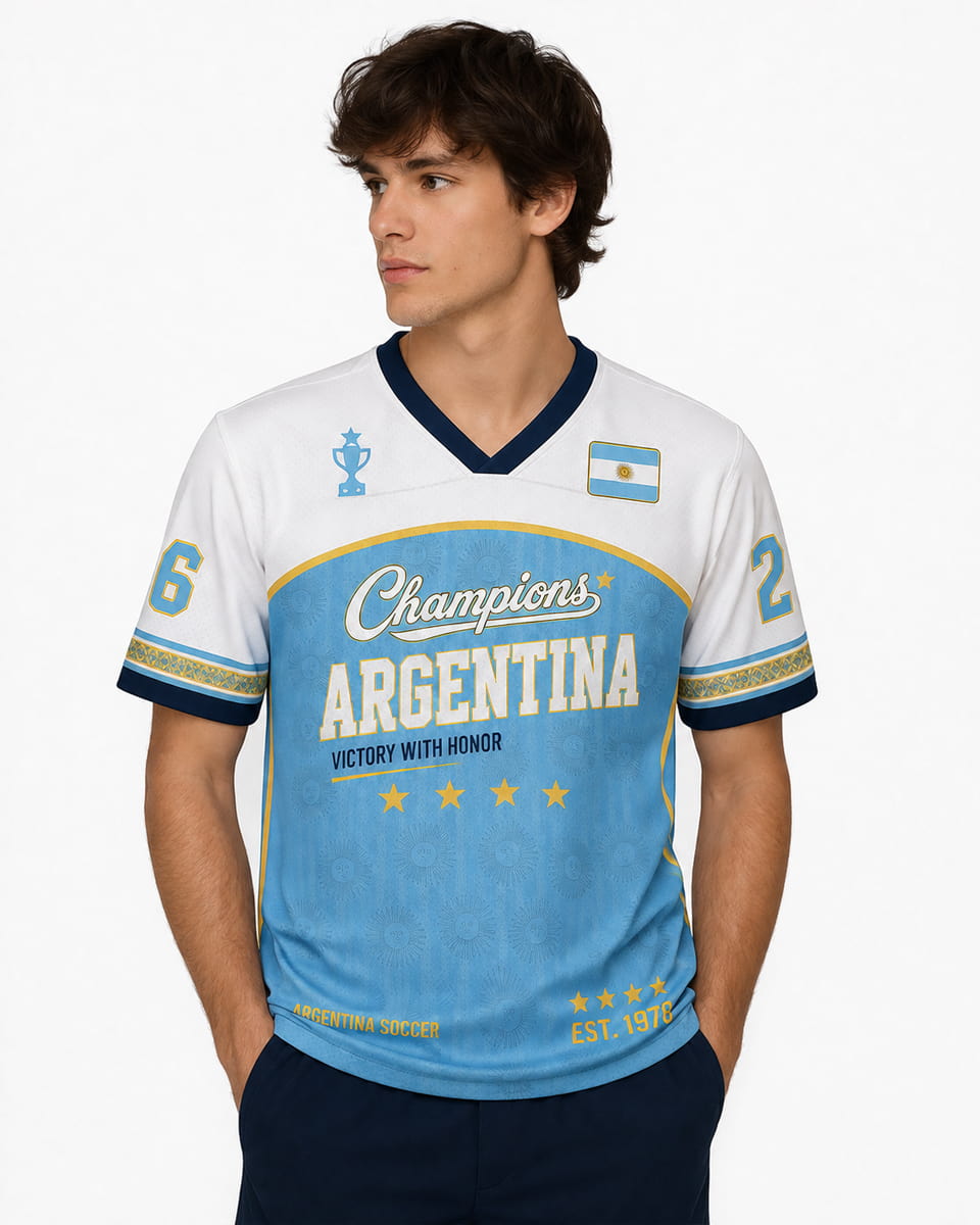 2026 Argentina Football Champion Custom Name Mesh Jersey 2026 Argentina Football Champion Custom Name Mesh Jersey