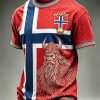 2026 Norway Norge Football Viking Warrior Celtic Knot Flag Shirt (4)