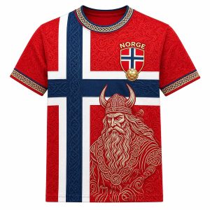 2026 Norway Norge Football Viking Warrior Celtic Knot Flag Shirt (1)