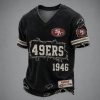 49ers Est 1946 Distressed Ripped Luxury V Neck T Shirt1
