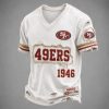 49ers Est 1946 Distressed Ripped Luxury V Neck T Shirt2