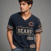 Bears Est 1920 Distressed Ripped Luxury V-Neck T-Shirt