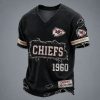 Chiefs Est 1960 Distressed Ripped Luxury V Neck T Shirt1