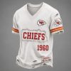 Chiefs Est 1960 Distressed Ripped Luxury V Neck T Shirt2