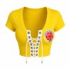 Colombia World Cup 2026 Lace Up Soccer Crop Top