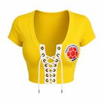 Colombia World Cup 2026 Lace-Up Soccer Crop Top