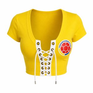 Colombia World Cup 2026 Lace Up Soccer Crop Top