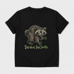 Stay Weird Stay Jimothy Print V-Neck T-Shirt