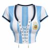 World Cup 2026 Argentina Lace Up Crop Top