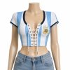 World Cup 2026 Argentina Lace-Up Crop Top