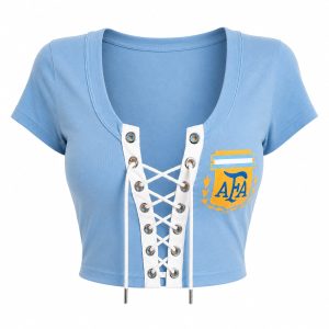 Argentina World Cup 2026 Lace Up Soccer Crop Top