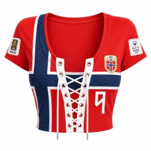 Haaland Norway 2026 World Cup Lace Up Soccer Crop Top