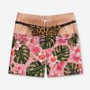 3D Illusion Leopard Thong Pink Floral Board Shorts