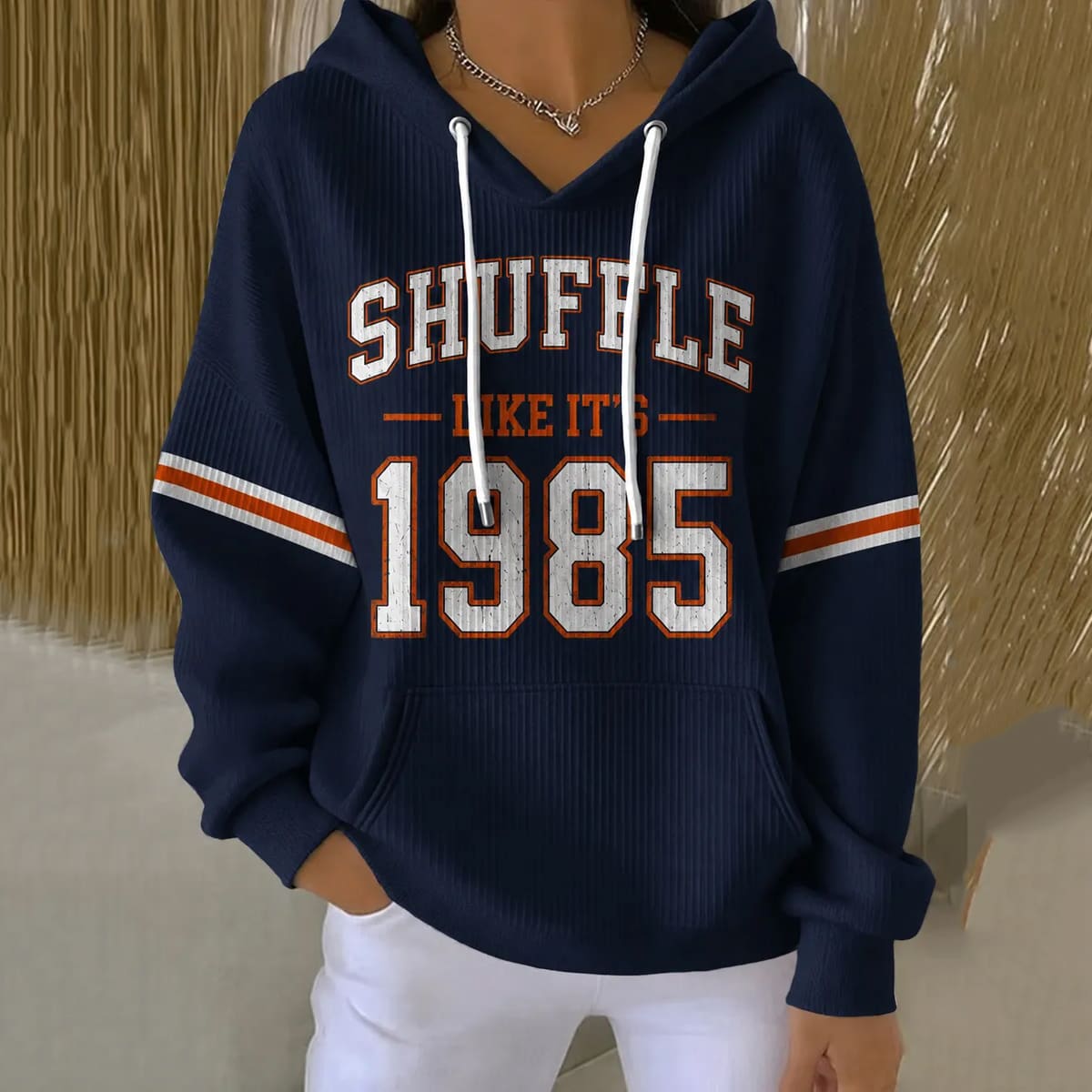 Bears Shuffle Like It's 1985 Pit Striped Hoodie