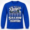2026 Congrats Dodgers 5 In A Row Division Champs Shirt1