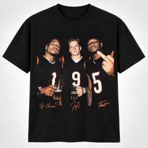 Joe Burrow JaMarr Chase Tee Higgins Smoking Beer Shirt