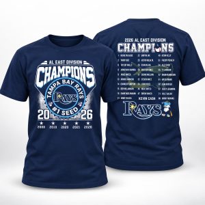 Rays AL East Division Champions 2 Sided Shirt
