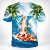 Joe Burrow Cat Surfing On Pizza Shirt (3)