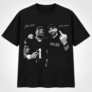 Jalen Hurts Nick Sirianni Smoking Beer Middle Finger Shirt