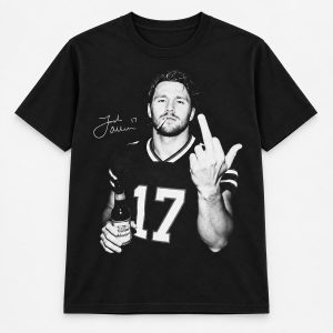 Josh Allen Smoking Beer Middle Finger Shirt
