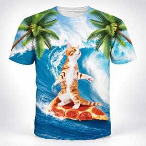 Joe Burrow Cat Surfing On Pizza Shirt (3)