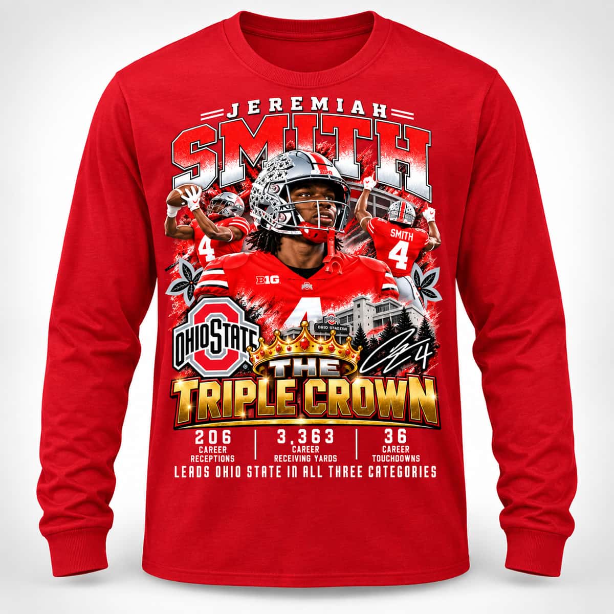 2026 Jeremiah Smith Ohio State The Triple Crown Shirt 2 2026 Jeremiah Smith Ohio State The Triple Crown Shirt1