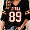 Bears Ditka 89 Casual Printed Waffle Top
