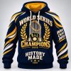 Brewers History Made Laurel World Series Champions 2026 Men's Waffle Hoodie