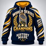 Brewers History Made Laurel World Series Champions 2026 Men's Waffle Hoodie