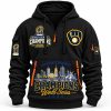 Brewers Milwaukee Skyline World Series Champions 2026 Half Zip Hoodie2