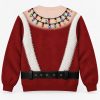 Funny Santa Abs Christmas Light Ugly Sweater1