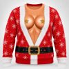 Funny Star Bust Santa Boobs Ugly Christmas Sweater