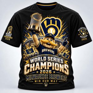Brewers Bernie Brewer Mascot World Series Champions 2026 Shirt